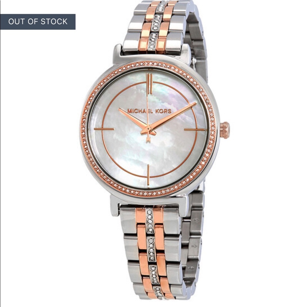 ❌❌SOLD❌❌Michael Kors Cinthia Crystal Mother of Pearl Dial Ladies Watch MK3831
